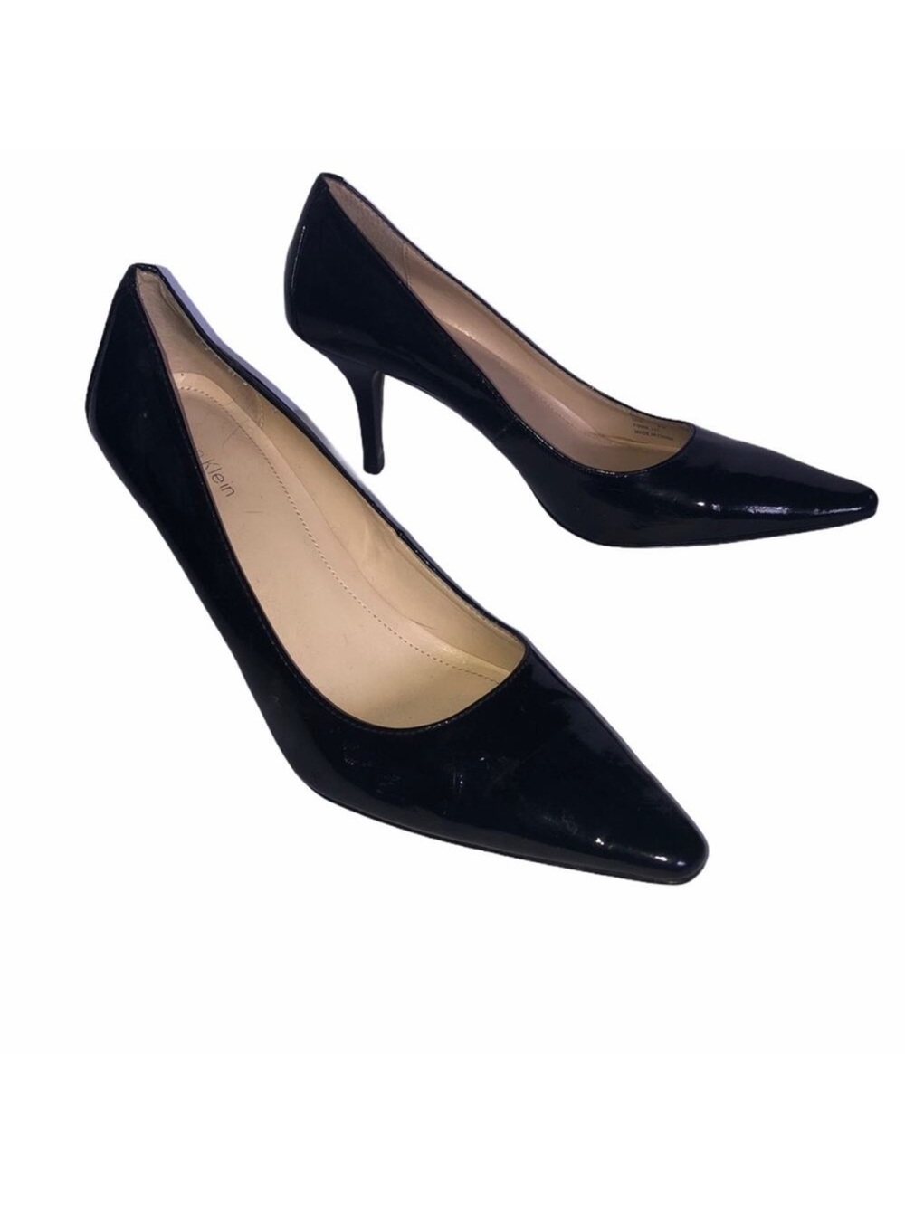 Calvin Klein Black Pointy Diva Heels Size 6 - Picture 3 of 6
